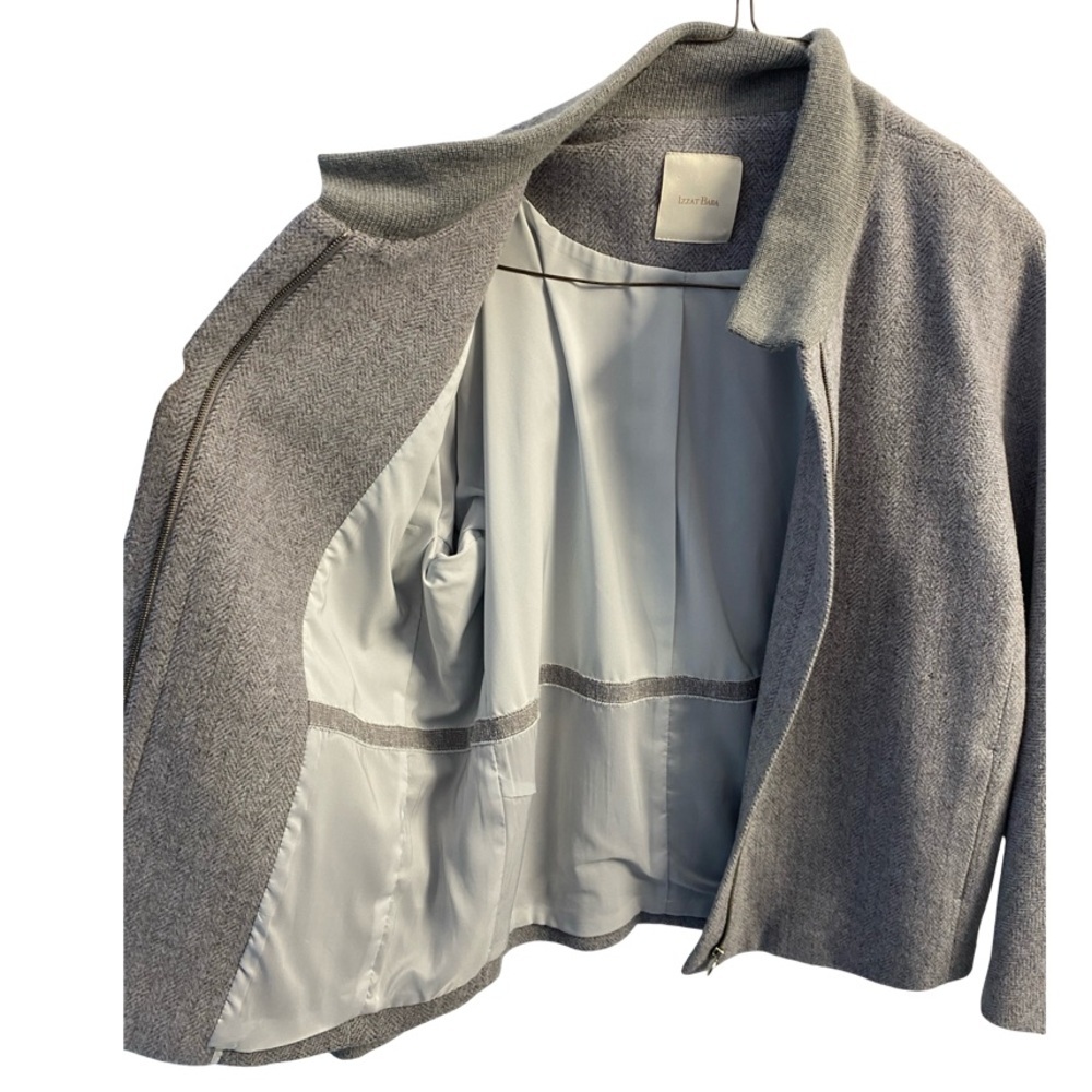 Izzat Baba Elegant Women's Gray Lightweight Coat Pit 21 L23 - Picture 10 of 15
